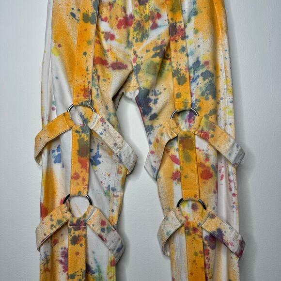 Who Decides War by Ev Bravado Multi Dyed Bondage Jeans Size 30 - Picture 3 of 14